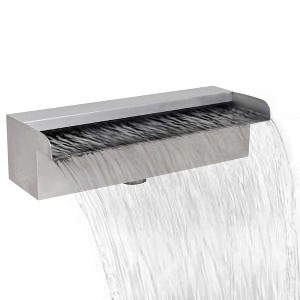 Aghana Digitals Rectangular Brushed Silver SS 304 Stainless Steel Outdoor Pool Pond Waterfall - 1 of 4