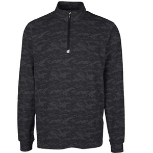 Cutter & Buck Traverse Camo Print Stretch Quarter Zip Mens Big and Tall Pullover Jacket - 1 of 1