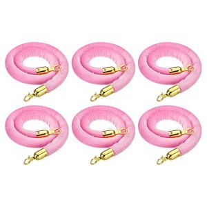 Unique Bargains Hotel Adjustable Velvet Stanchion Rope with Snap Hooks 6 Pcs - 1 of 4