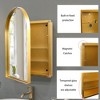 NicBex 24"x36" Arched Recessed Matte Finish Bathroom Storage Cabinet with Mirror,Metal Frame Mirrored Wall Cabinet with Adjustable Shelves - 4 of 4
