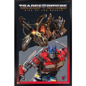 Trends International Transformers: Rise of the Beasts - Optimus Prime vs. Scourge Framed Wall Poster Prints - 1 of 4