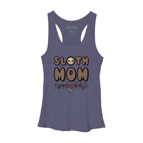 Women's Design By Humans Sloth Mom Flowers By SlothgirlArt Racerback Tank Top - image 1 of 2