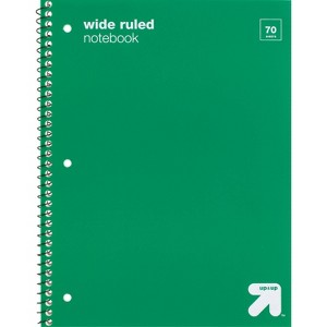Wide Ruled 1 Subject Flexible Plastic Cover Spiral Notebook - up&up™ - 1 of 3