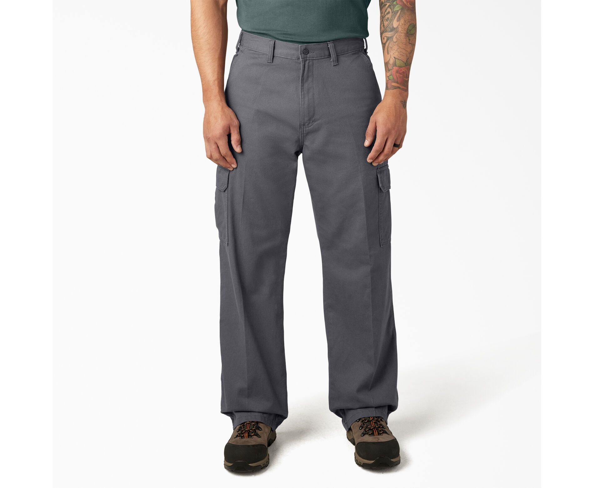 Dickies Loose Fit Cargo Pants, Rinsed Charcoal Gray (RCH), 40X32,40 32