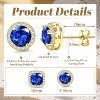 Hayoso 18K Gold Plated Halo Stud Earrings 925 Sterling Silver Cubic Zirconia Stud Earrings Round Square Diamonique Stud - 4 of 4