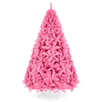 Best Choice Products Artificial Pink Christmas Full Tree Festive Holiday Decoration w/ Stand