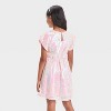 Girls' Short Sleeve Sequin Dress - Cat & Jack™ Peach Pink - 2 of 3