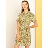 INSPIRE CHIC Women's Short Sleeve Tie Waist Pocket Dress - 2 of 4