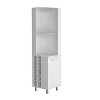 BDELITE Corner Bar Cabinet with Four Shelves, Ten Wine Bottle Cubbies and Stemware-17.7*17.7*70.8 Inch, White - 2 of 4