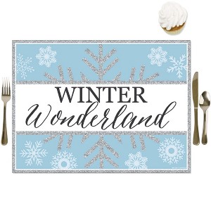 Big Dot of Happiness Winter Wonderland - Party Table Decorations - Snowflake Holiday Party and Winter Wedding Placemats - Set of 16 - 1 of 4
