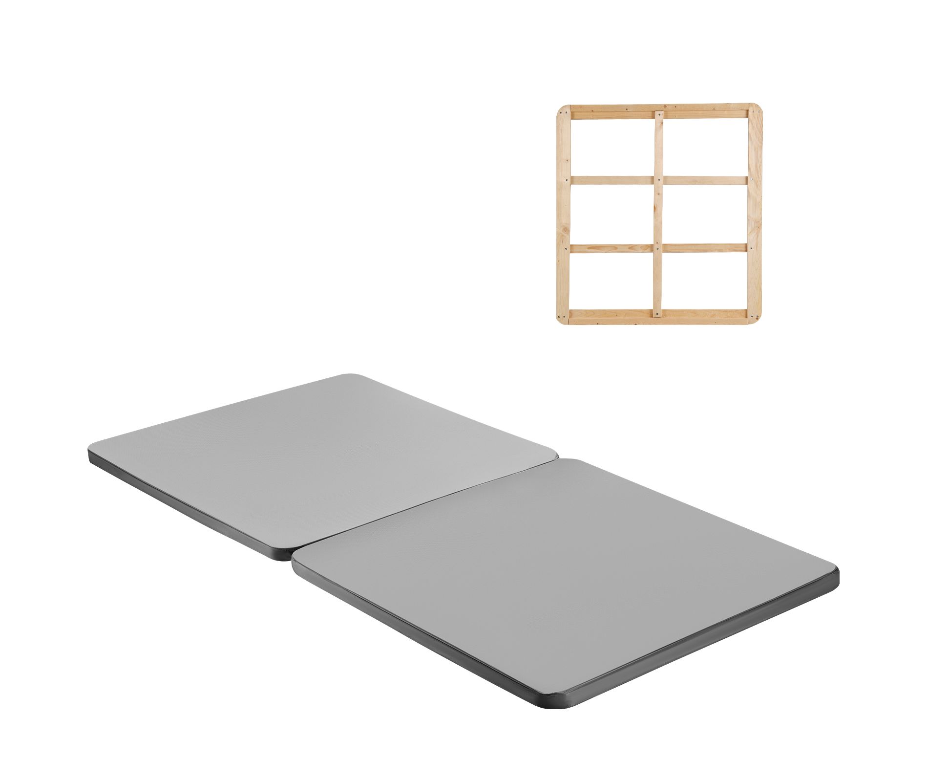 VEVOR Twin Size Bunkie Board, 1.5 in Bed Board Slats with 200D Oxford Cloth, Wooden Mattress Support for Twin Size Bed, 2 Piece, Gray