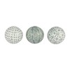 Sagebrook Home Set of 3 Ceramic Orbs - 4" Set of Green and White Decorative Round Table Orbs for Home or Office Decor - 3 of 4