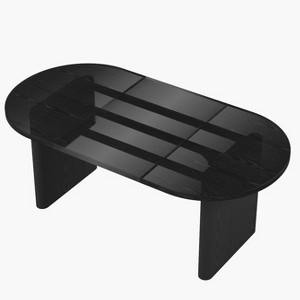 GustoWave 70.8 Inch Oval Computer Desk, Long Large Executive Desk Wooden Home Office Desk, Writing Table Computer Table for Home Office - 1 of 4