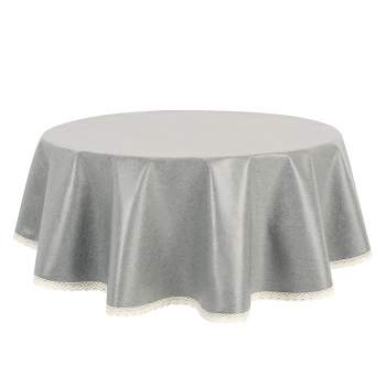 Unique Bargains Party Kitchen Round Oil-Proof Waterproof Lace TPU Tablecloth 1 Pc