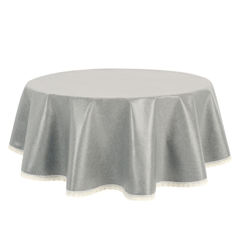 Unique Bargains Party Kitchen Round Oil-Proof Waterproof Lace TPU Tablecloth 1 Pc, 1 of 7
