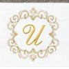 Linum Home Textiles 100% Turkish Cotton MONICA Gold Thread 2PC Embellished Hand Towel Set - 3 of 3