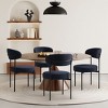 WestinTrends Alexandria Mid-Century Modern Upholstered Faux Shearling Round Dining Chairs - 2 of 4