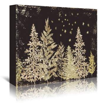 Americanflat Minimalist Modern Silent Winter Night By Pi Holiday Collection Wrapped Canvas Wall Art