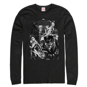 Men's Marvel Black Panther 2018 Starry Characters Long Sleeve Shirt - 1 of 3