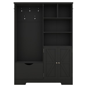NicBex 52.7 inch Hall Tree for Hallway,Modern Coat Racks with Open Shelves and Shoe Cabinets,Entryway Furniture for Hallway,Living Room,Bedroom - 1 of 4