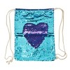 Juvale Mermaid Sequin Drawstring Backpack Reversible Sequin Bag, Blue - 4 of 4