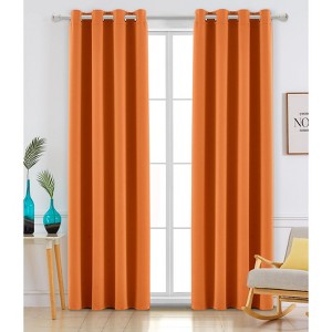 Ruthy's Textile Thermal Room Darkening Blackout Window Curtain Grommet Panel Pair - 1 of 4