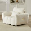 Teddy Fabric Sofa Chair,Modern Upholstered Lounge Accent Chair,Cozy Oversized Reading Chair for Living Room Bedroom-Baofuwish - 2 of 4