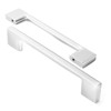 Cauldham Solid Kitchen Cabinet Pulls Handles (5" Hole Centers) - Modern Thin Profile Drawer/Door Hardware - Style M255 - Polished Chrome - 2 of 4