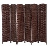 NicBex 6' Tall 6-panel Room Divider for Home, Wicker Weave Divider for Room Separation, for Home & Office, Brown - 3 of 4