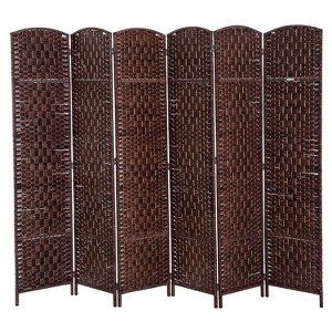 NicBex Room Divider Folding Woven Rattan Privacy Screen with Wood Legs Partition for Home & Office - 1 of 4
