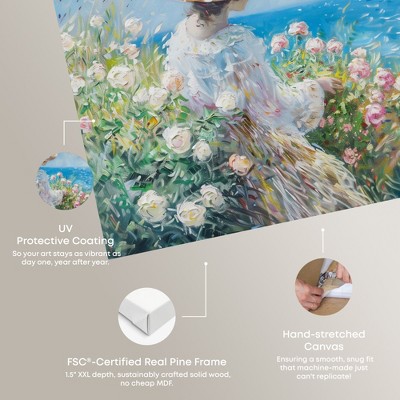 Gentle Sea Impressionism Canvas Wall Art, 30" x 20", Gallery Wrapped