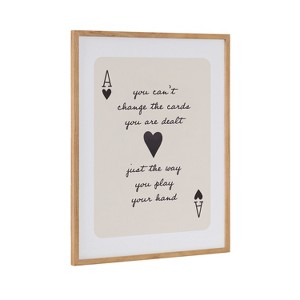 Kate & Laurel All Things Decor 16"x20" Gallery Ace of Heart Cards Positive Quote Print by The Creative Bunch Studio Natural - 1 of 4