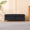 NicBex Elegant Velvet Ottoman Bench with Lattice Sides & Metal Legs,Upholstered Storage Ottoman for Bedroom,Entrance - 4 of 4