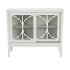 Powell Larch Solid Wood Cabinet: Tempered Glass, Decorative Fretwork, Dual USB Ports, Acacia Veneer - 3 of 4
