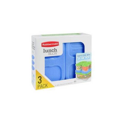  Rubbermaid LunchBlox Ice Pack, Small, Blue, 3 Pack