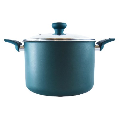 Sea Green 8-Qt Non-Stick Aluminum Stock Pot with Lid