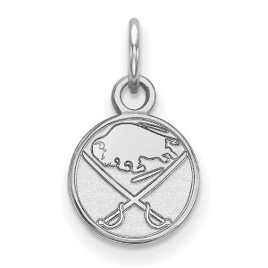Black Bow Jewelry 14k White Gold Buffalo Sabres NHL Extra Small Pendant - 1 of 3