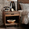 NicBex 18"Nightstand with Drawer Industrial Wooden Bedside Table with Open Shelf for Bedroom,Living Room - 2 of 4