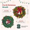 TackView 24''Lighted Christmas Wreath for Front Door, Artificial Holiday Wreath with Pine Cones,Berries,Red Green - 3 of 4