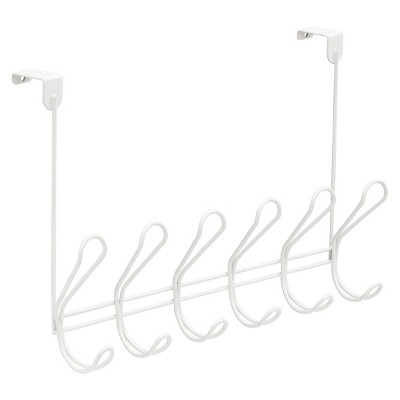 Heavy Duty Over The Door 3 Hooks Rail Matte White - Brightroom