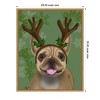 Amanti Art 23"x28" French Bulldog Antlers 1 by Fab Funky Framed Canvas Wall Art Print - 4 of 4