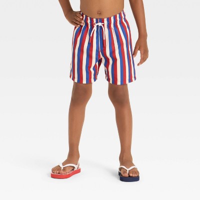 Toddler Boys' Striped Trunk - Cat & Jack™ Red/White/Blue