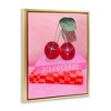 Stupell Industries Cherries on Book Stack Black Framed Floater Canvas Wall Art - 3 of 4