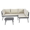 Isabel 3-piece L-Shape All Weather Patio Sectional Sofa Set, Metal Frame Conversation Set, Outdoor Furniture Near Me - Maison Boucle - 2 of 4