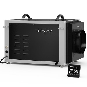 Waykar 158 Pint Dehumidifier for Crawl Spaces and Basements - Covers Up to 6,500 Sq. Ft., with Wired Control and Multiple Installation Options - 1 of 4