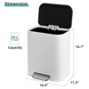 Slim Bathroom Trash Can, Stainless Steel Step-On Garbage Bin with Soft-Close Lid & Removable Inner Bucket, Narrow Recycle Bin for Kitchen必填 - 2 of 4