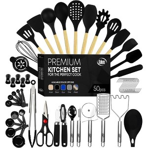 Kaluns Kitchen Utensils Set, 50 Piece Silicone And Stainless Steel Cooking Utensils, Dishwasher Safe and Heat Resistant Kitchen Tools - 1 of 4