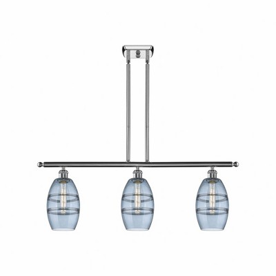 Vaz - 3 Light Stem Hung Island In Industrial Style-8.63 Inches Tall and 36 Inches Wide