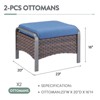 Buenhomino Patio Ottomans Set of 2, Outdoor Wicker Footrest with Thickened Cushions, Multipurpose Metal Patio Furniture for Backyard and Deck - 4 of 4