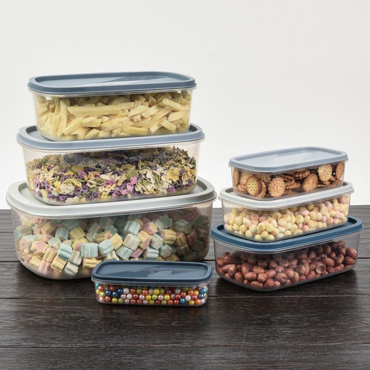 SharpChef 14PC Rectangular Plastic Food Storage Container Set, Stackable, Nesting, Airtight Leak-proof Lids, 7 Colors, 5 of 5